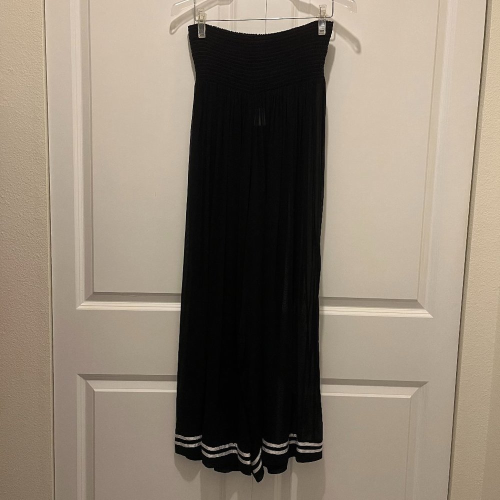 Plein Sud Sheer Ultra-High-Rise Palazzo Pants with White Stripes